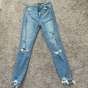 Abercrombie High Rise Ripped Jeans